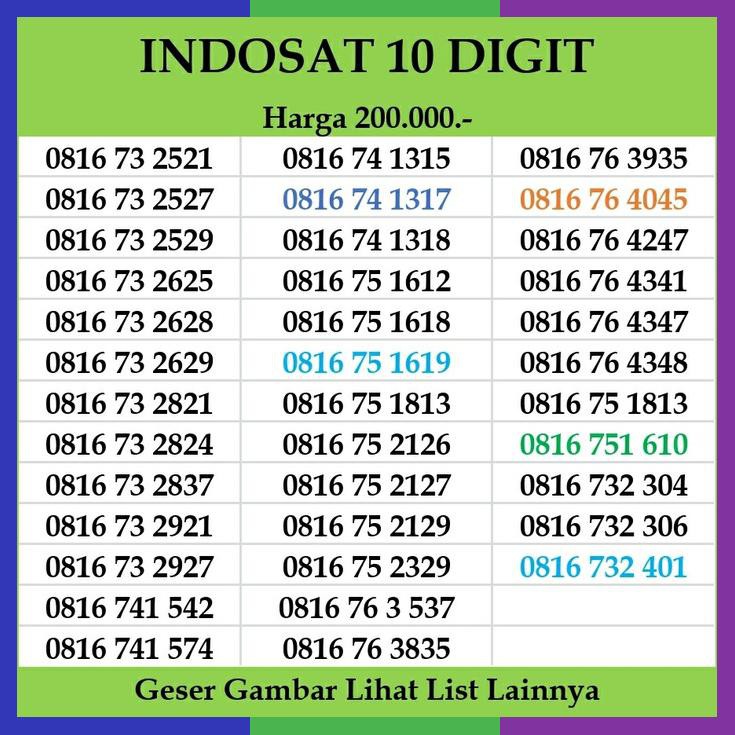 Nomor Cantik Indosat Im3 10 Digit Kartu Perdana No Simpati Xl Axis