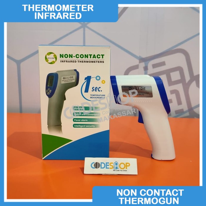 (COD) PROMO !! Termometer Infrared NON Contact Alat Ukur Suhu Body Temperature Thermogun