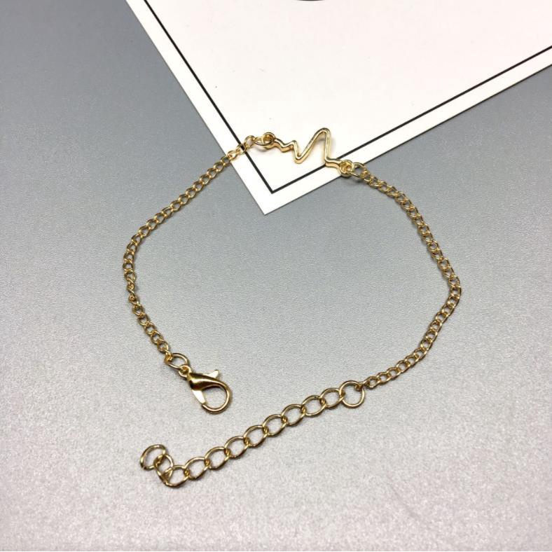 Gelang Desain Frekuensi Detak Jantung Ecg Gaya Korea Untuk Pasangan-Emas Emas