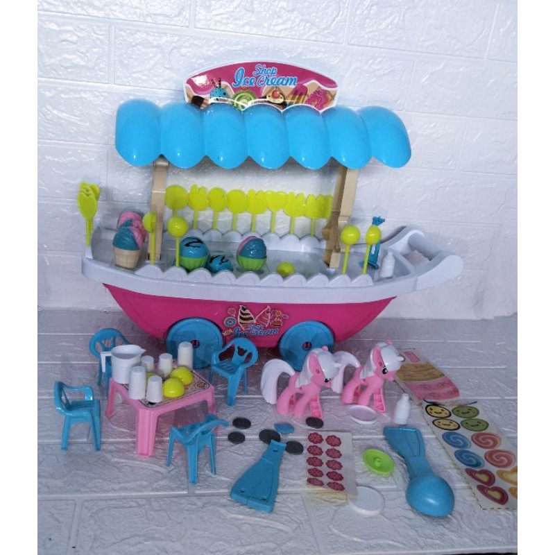 mainan anak ice cream shop stroller JUMBO gerobak es cream