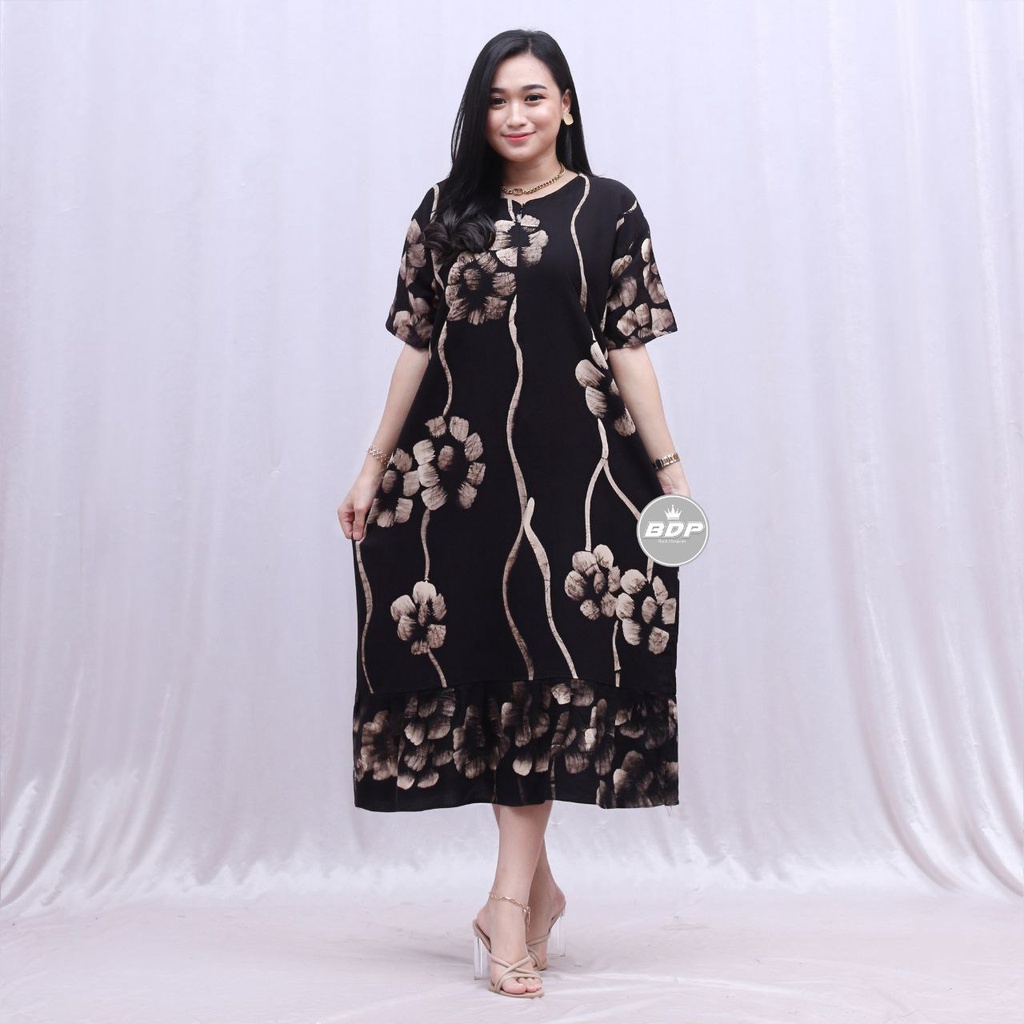 Dianputri - Daster Maura Batik Cap Rayon Grade A Motif Terbaru Busui Resleting Depan - Baju Tidur Daster Kekinian-levia