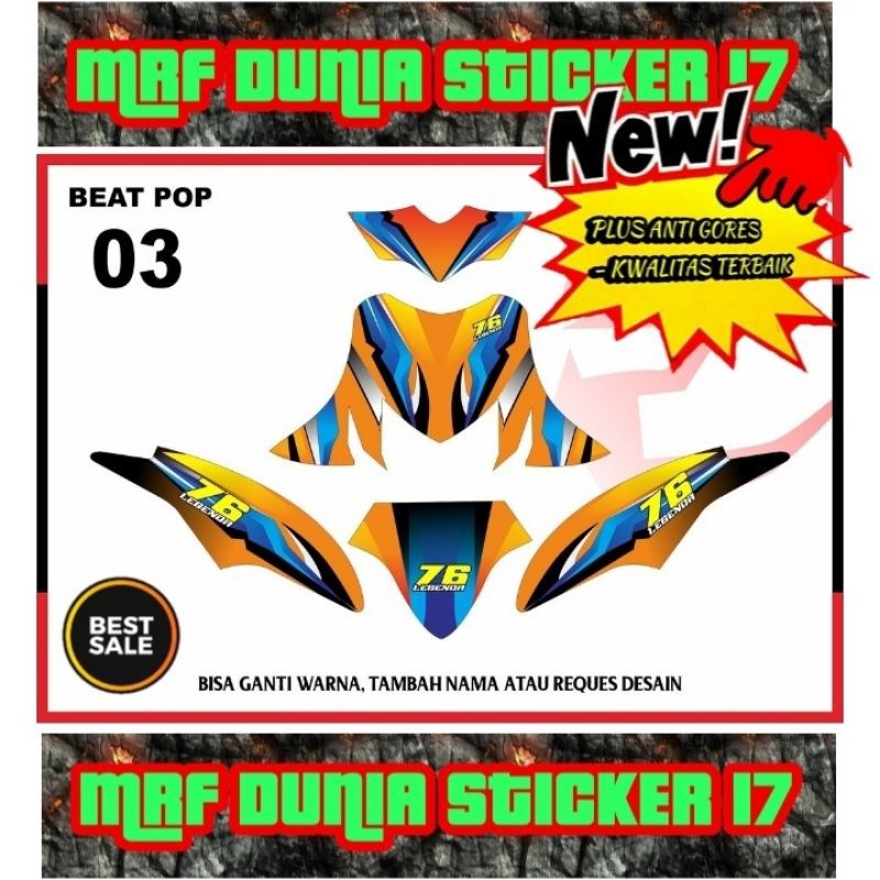 sticker dekal beat pop full body decal beat pop stiker  beat pop motor beat pop full body 03