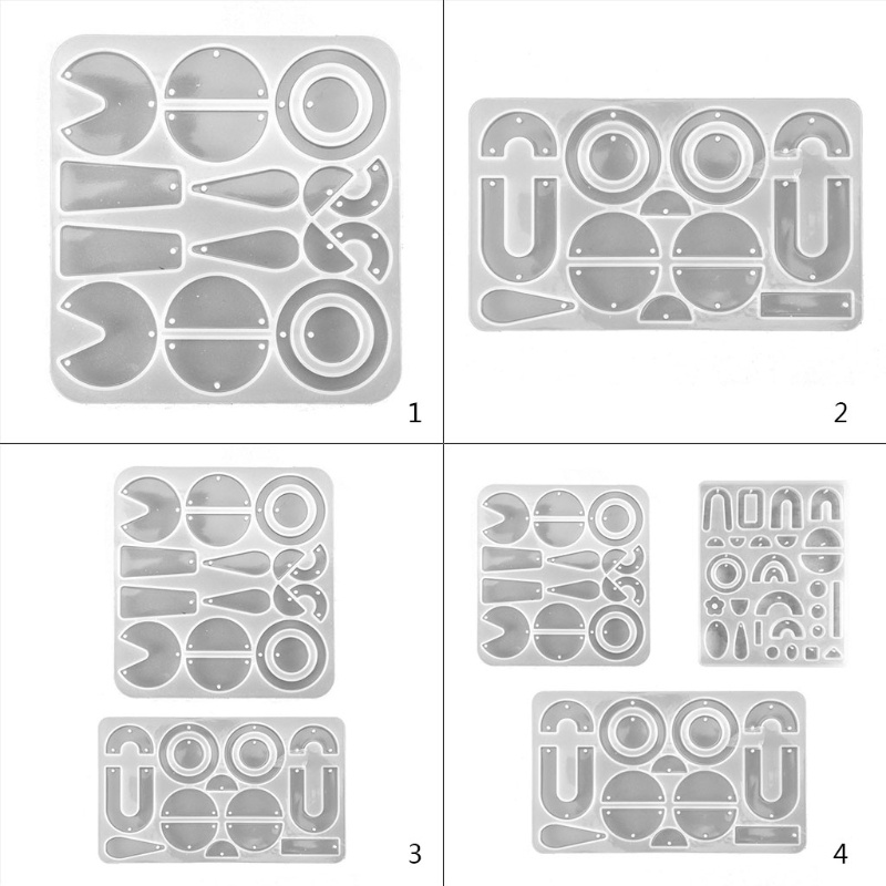 SIY  1 Set Crystal Epoxy Resin Mold Geometric Earrings Ear Pendant Casting Silicone Mould DIY Crafts Jewelry Making Tools