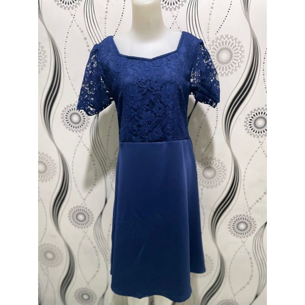 DRESS SCUBA BROKAT WANITA GAUN KONDANGAN PESTA CANTIK HQ