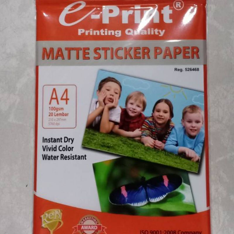 

kertas stiker matte A4