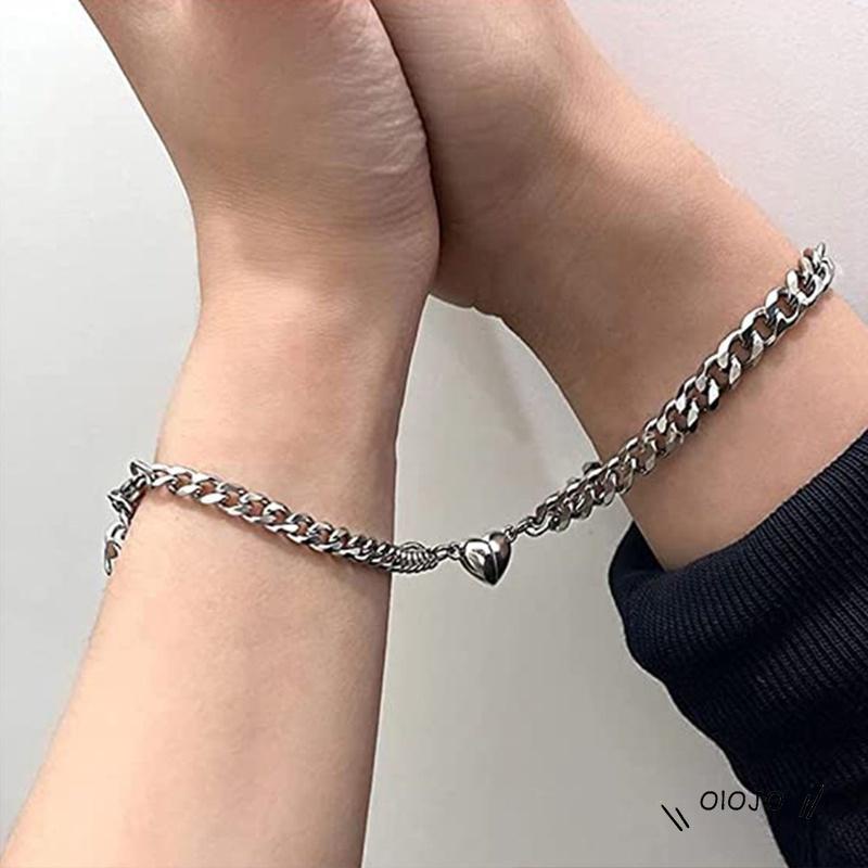 【COD】Gelang Tangan Magnet Motif Hati Untuk Pasangan / Pria / Wanita