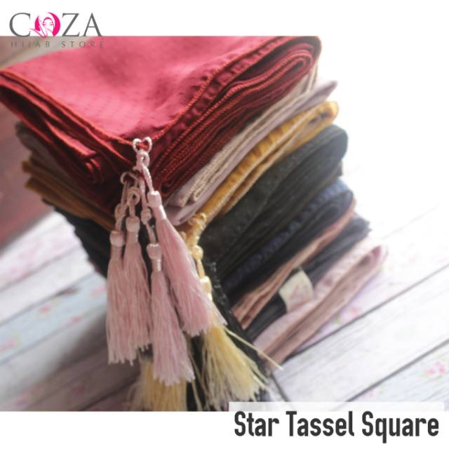 SEGIEMPAT COTTON STAR TASSEL SQUARE COZAHIJAB / Coza Batik