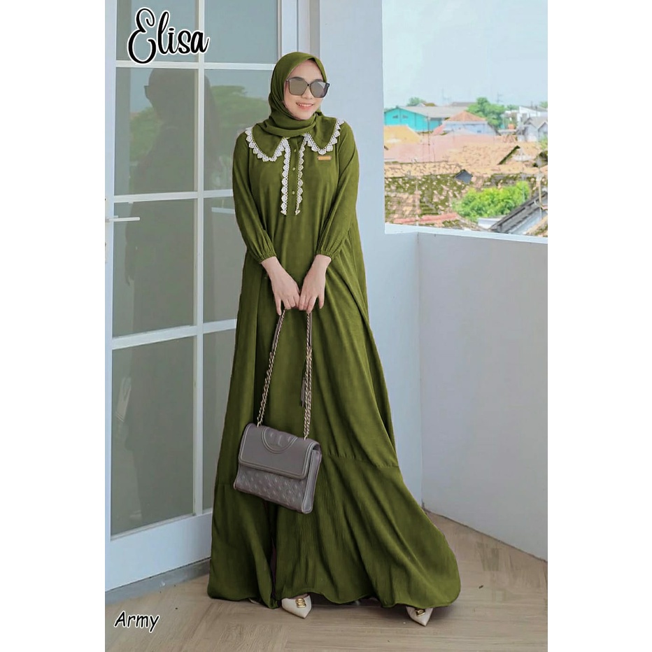 CASUAL DRESS PANJANG ELISA BAHAN ADEM