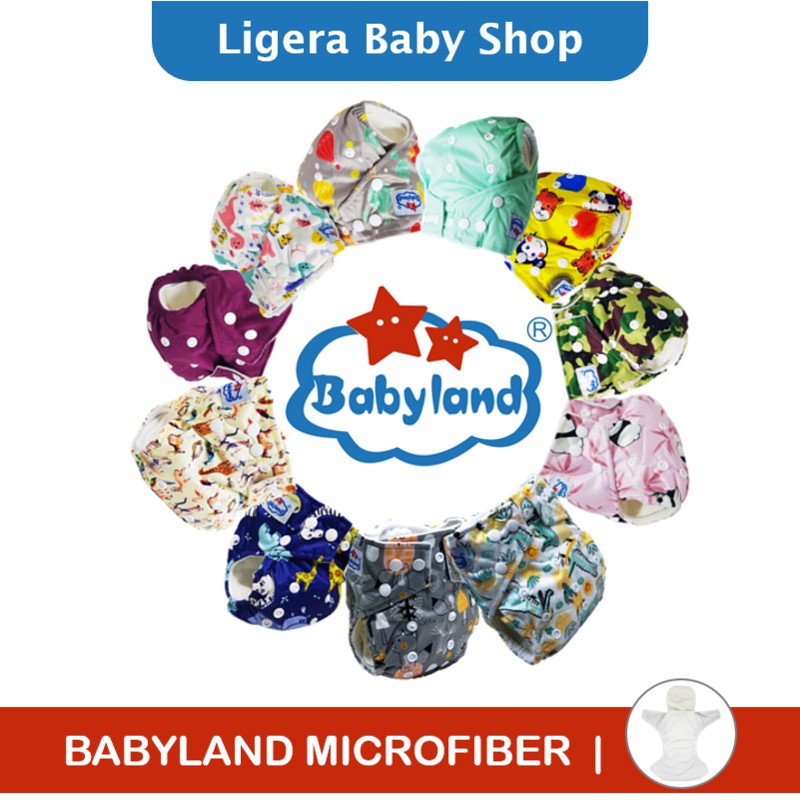 Popok Kain Clodi Kancing Babyland Original Microfiber - RANDOM