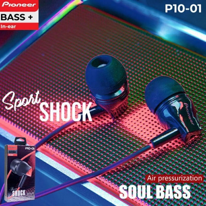 Earphone P10 stereo music Extra Bass headset In Ear mic