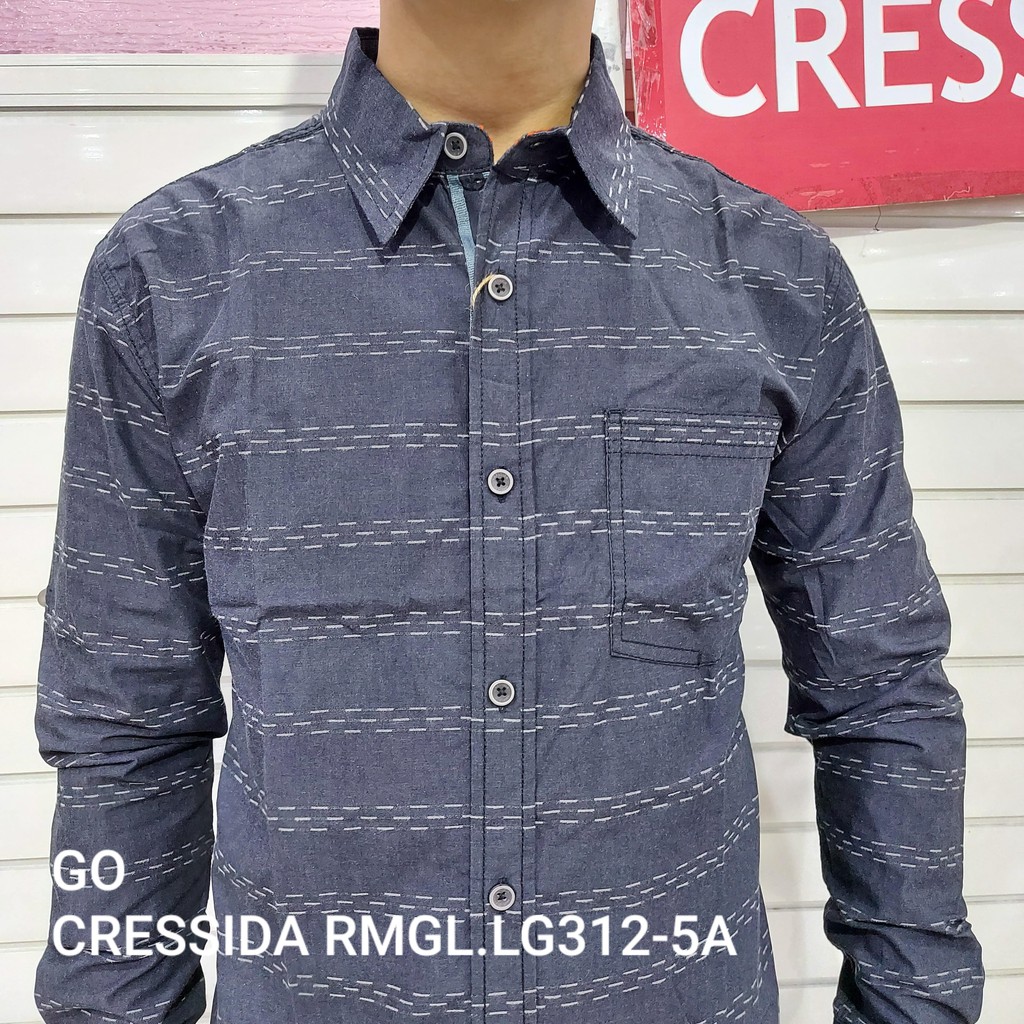 gof CRESSIDA KEMEJA PRIA REGULER SLIMFIT Kemeja Casual Kemeja Lengan Panjang Outlook