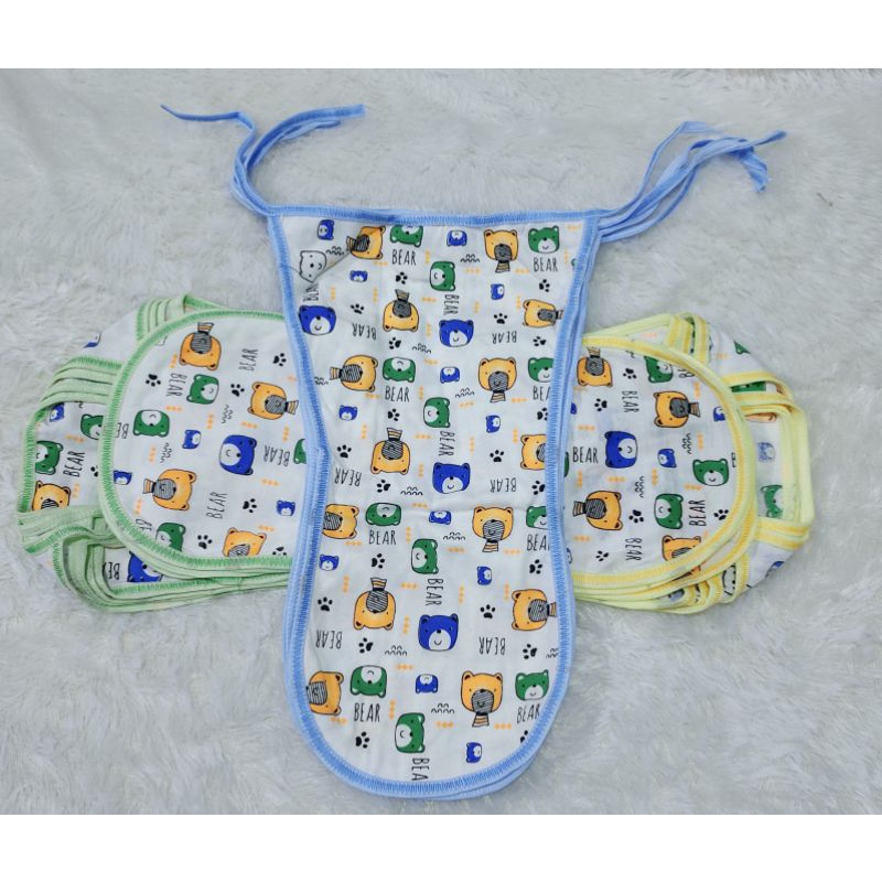 1 Lusin (12pcs) Celena Popok Bayi Kain Tali Katun Motif / Popok Kain Cuci / Popok Tali