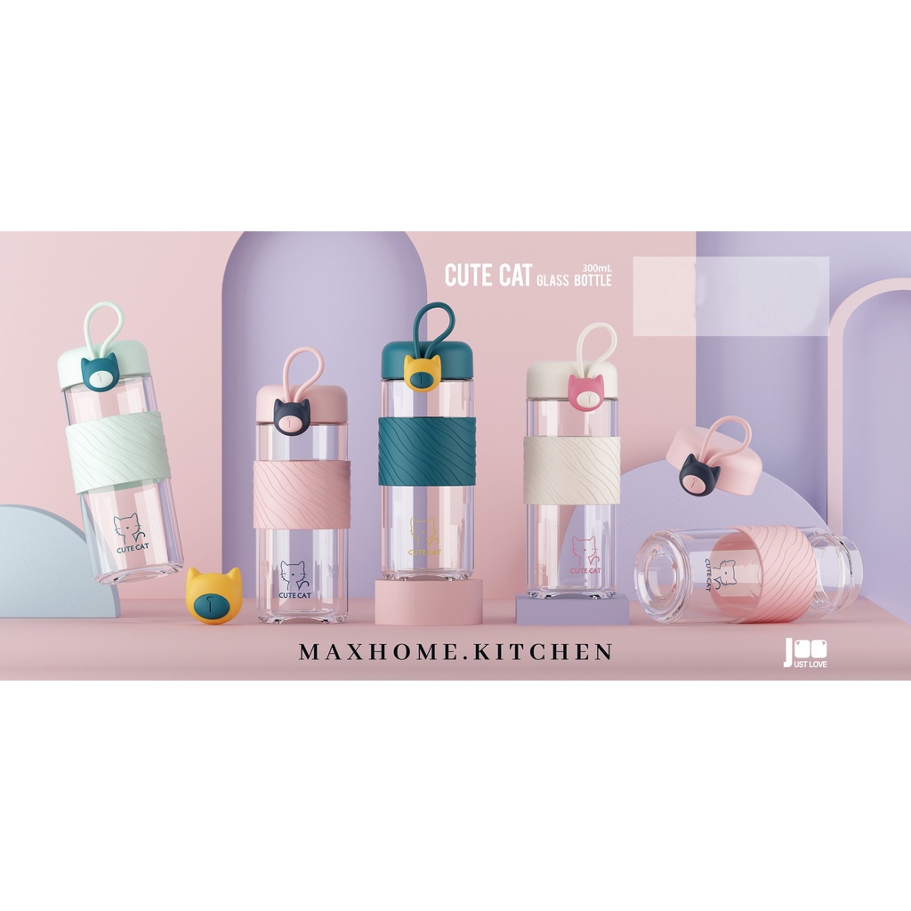 Botol Minum Kaca X&W J-2416 300ml Anti Bocor