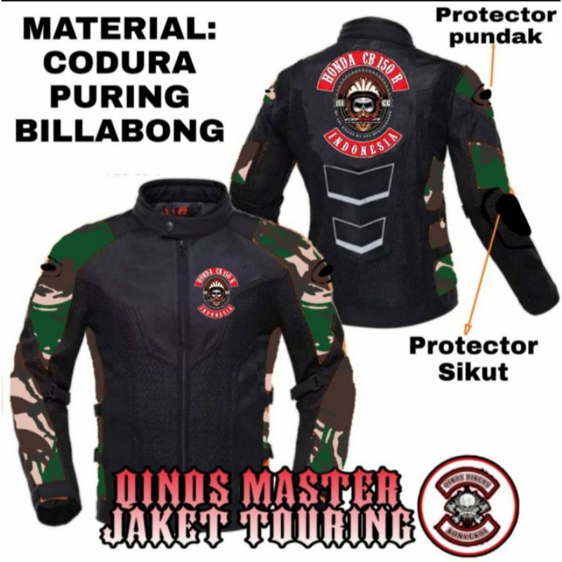 Jaket Touring CB 150 R Full Protector Jaket Motor Honda CBR Army B001