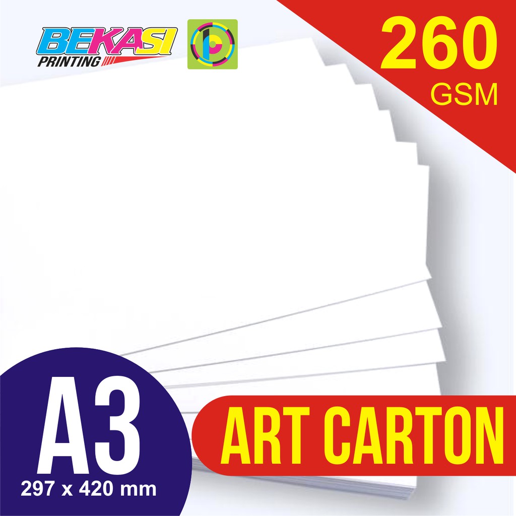 Jual Kertas Art Carton 260 Gram A3 29 7x42 Cm Shopee Indonesia