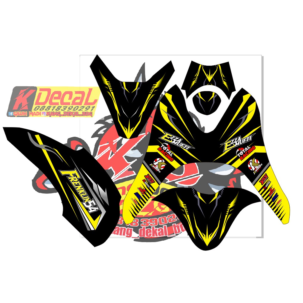 decal scoopy karbu racing hitam kuning