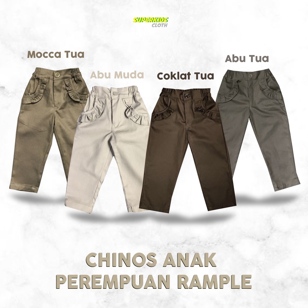 Celana Anak Perempuan Chinos Chino Superkidscloth Panjang 1 - 10 Tahun