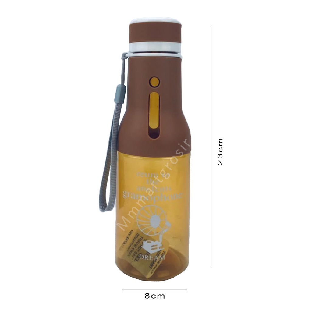 Tumblr botol minum / Botol minum / desain trendy / Bening Cokelat / 550ml