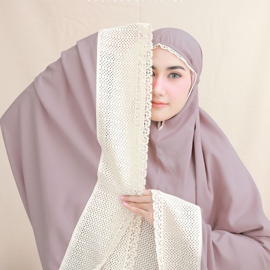 Mukena FATIMA dewasa jumbo FREE tas Cantik bahan katun Micro renda rajut 13 cm mukenah grosir