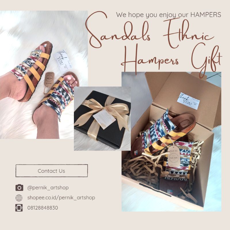 

HAMPERS UNIK ETHNIC | Sendal Etnic | Hampers Ulang Tahun | Kado Anniversary | Kado Unik
