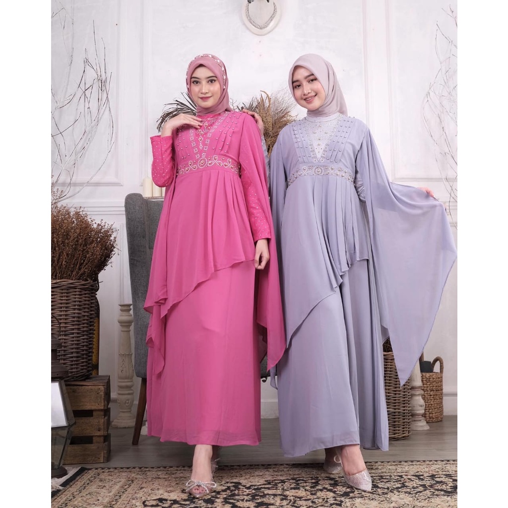 Kadai.baju / Gamis aisha / Gamis brukat tulle / Gamis pesta arab