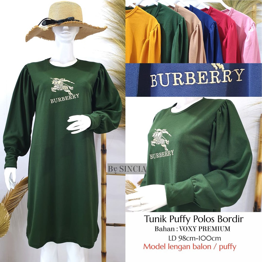 Tunik Murce Full Bordir LD 100 - 115 Motif Bur*berry