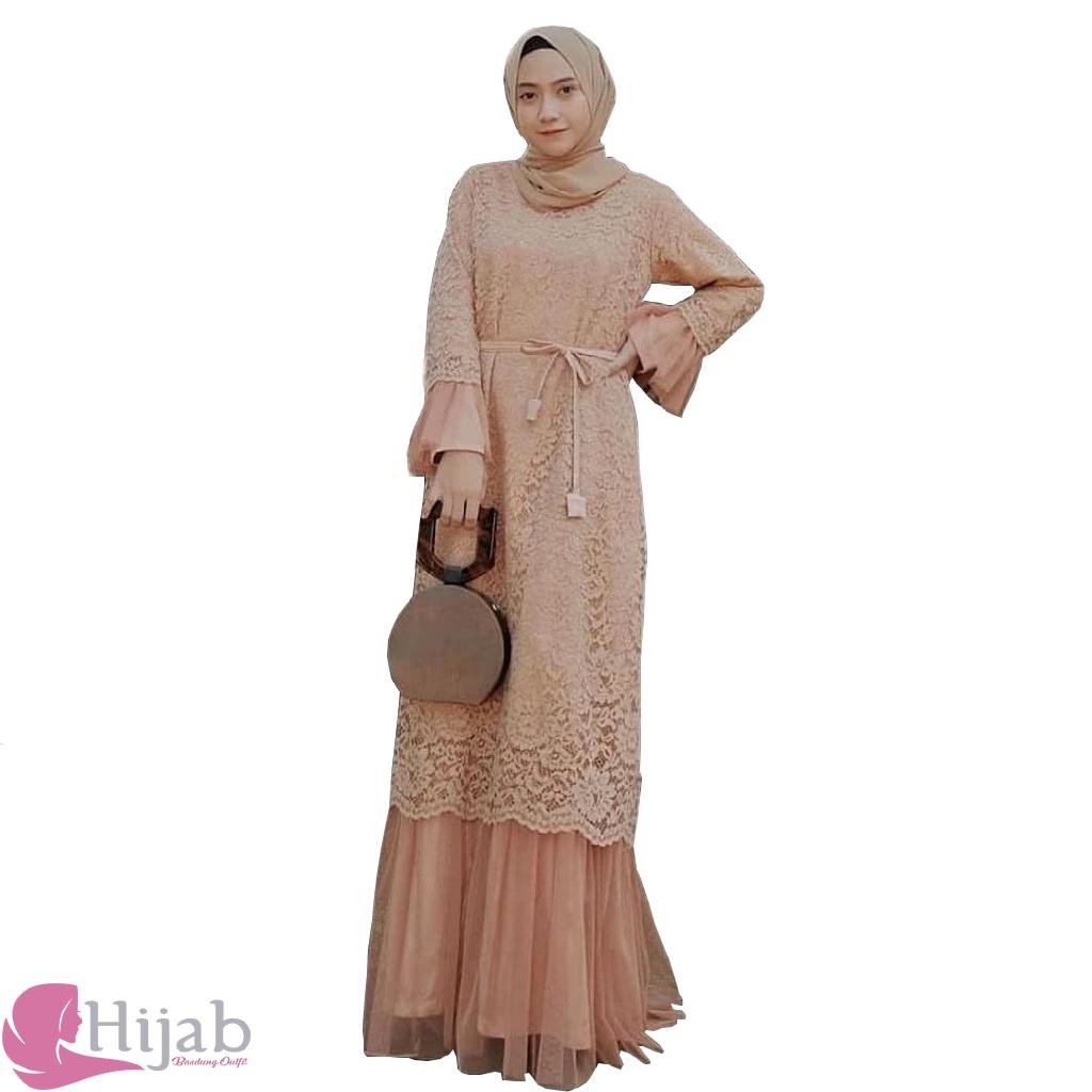 DRESS MUSLIM LARKY MAXI GAMIS BRUKAT KONDANGAN HUMAIRA  TERLARIS  [juliana.agnia.]
