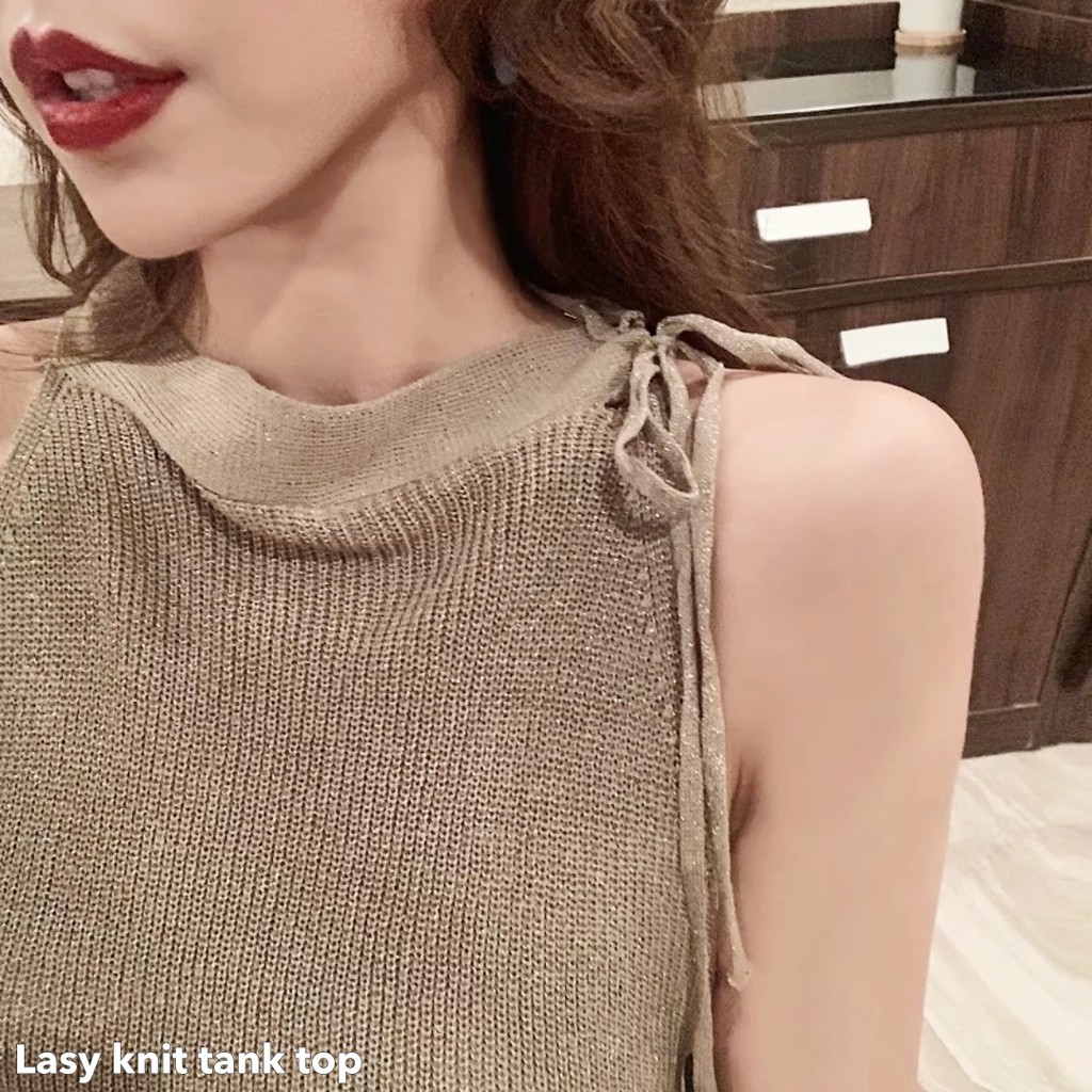 Lasy knit tank top -Thejanclothes