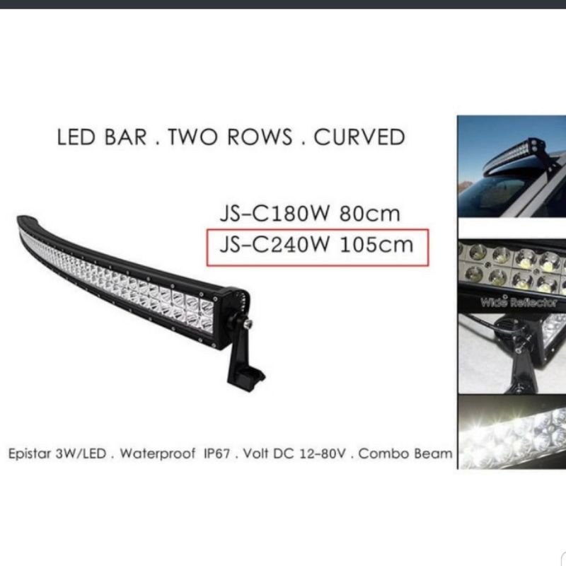 lampu sorot led bar 240w lengkung 105cm