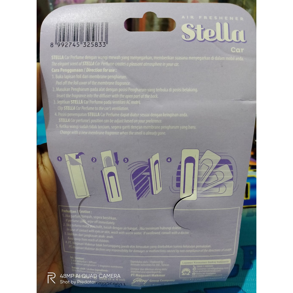 STELLA CAR PARFUM SET/REFILL PENGHARUM PARFUM AC MOBIL DGN WANGI SEGAR