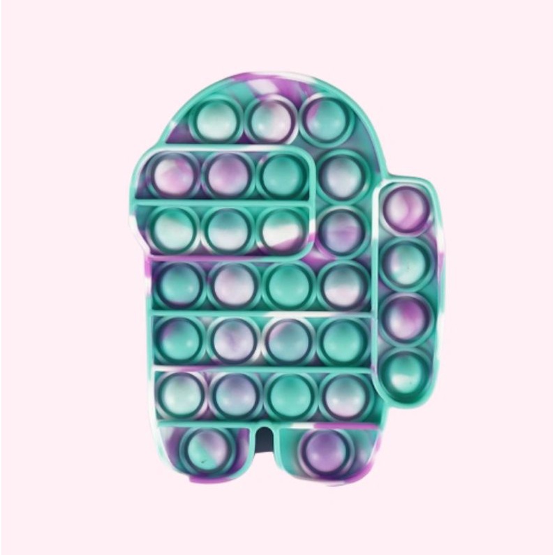 ready Banjarmasin fidget Pop It warna biasa/Pelangi its Mainan anak penghilang stres-Among Us b