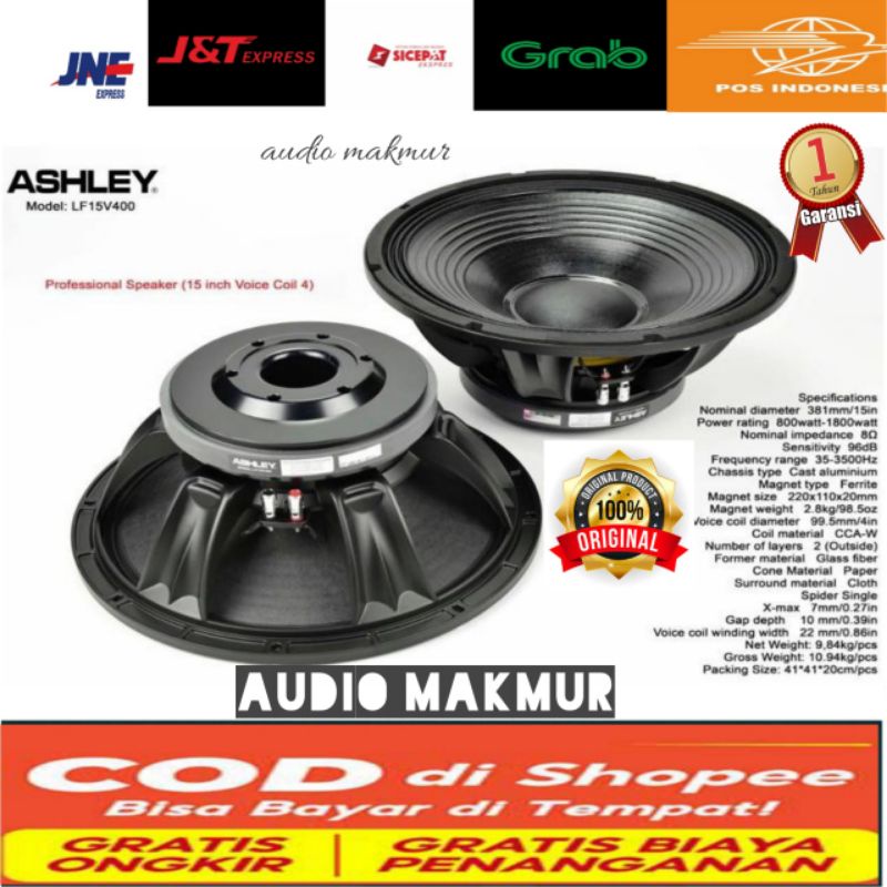 SPEAKER COMPONENT ASHLEY LF15V400 ORIGINAL / 15 INCH LF 15V400 ASHLEY ORIGINAL
