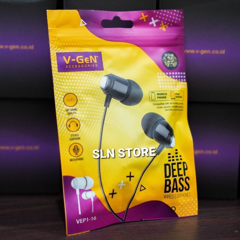 HANDSFREE EARPHONE V-GEN VEP1 16 DEEP BASS PER PC