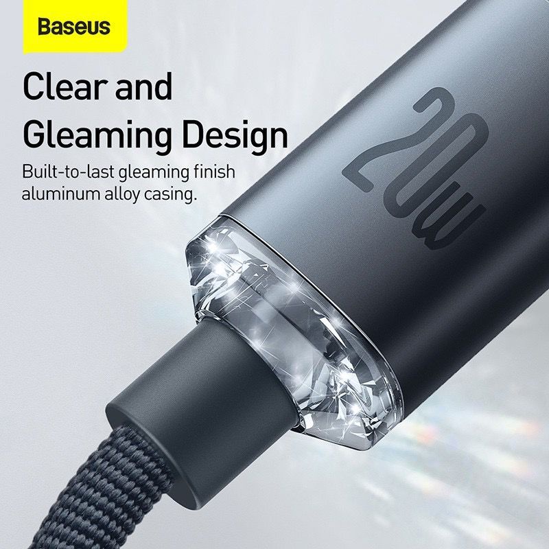 Baseus Kabel Crystal Shine Series Type C to Lightning - Cable Data for Iphone 1.2m / 2M - Garansi Resmi 6 Bulan