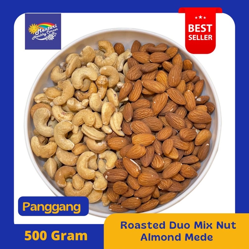 

Roasted Duo Mix Nut Almond Mede 500gr / Duo Mix Nut Almond Mede Panggang 500gr