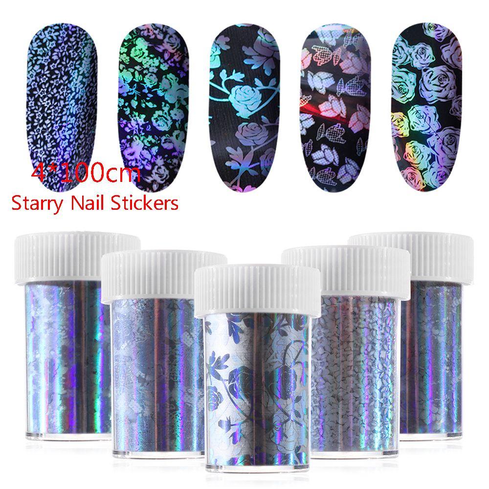 Preva Stiker Nail Art Kuku Wanita Manicure Decor Laser Transfer DIY Art Tips Hologram Starry