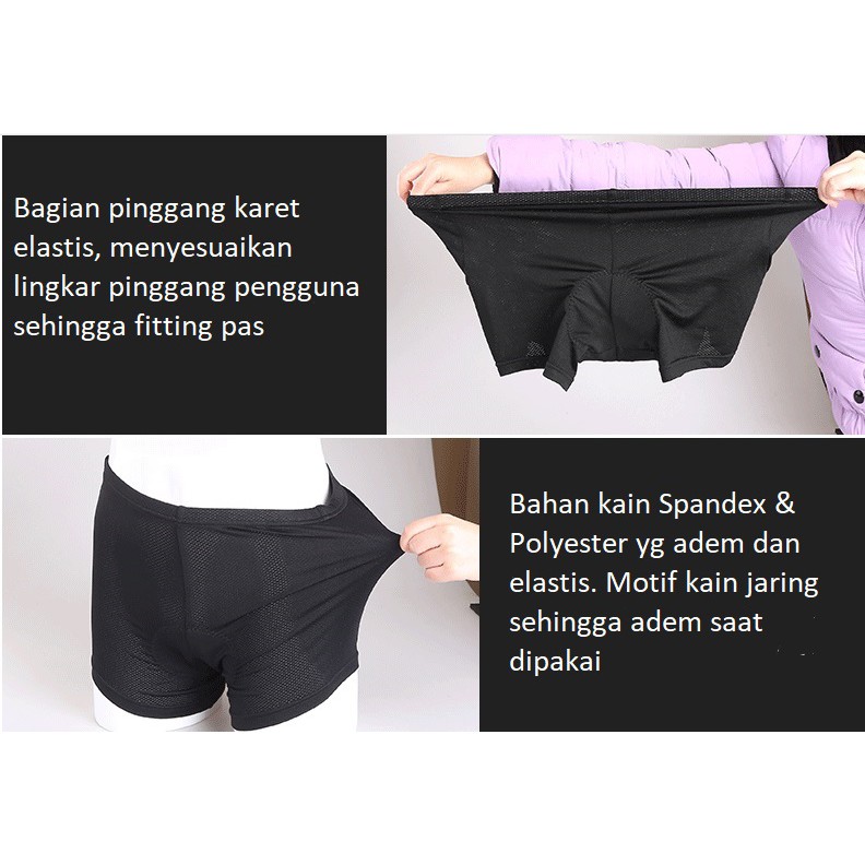 Celana Dalam Sepeda Padding GEL pendek ketat mtb seli bib shorts lipat kolor