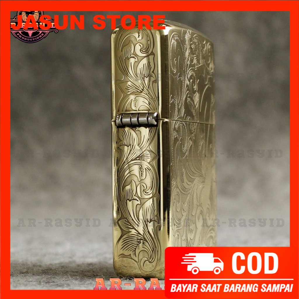 Korek Api Minyak Zippo Gold Ukir Motif Women 1841B 3962-14