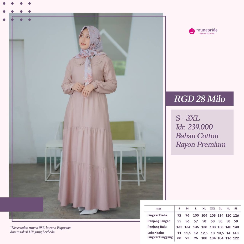 Rauna Gamis Wanita Kekinian Rayon New / RGD - 28 / Fashion Muslim