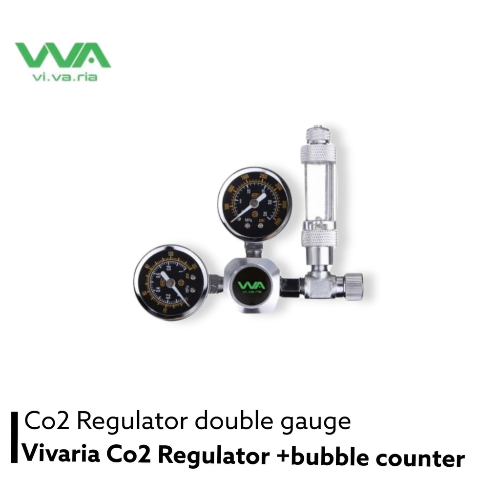 Co2 Regulator double gauge Vivaria regulator +bubble counter
