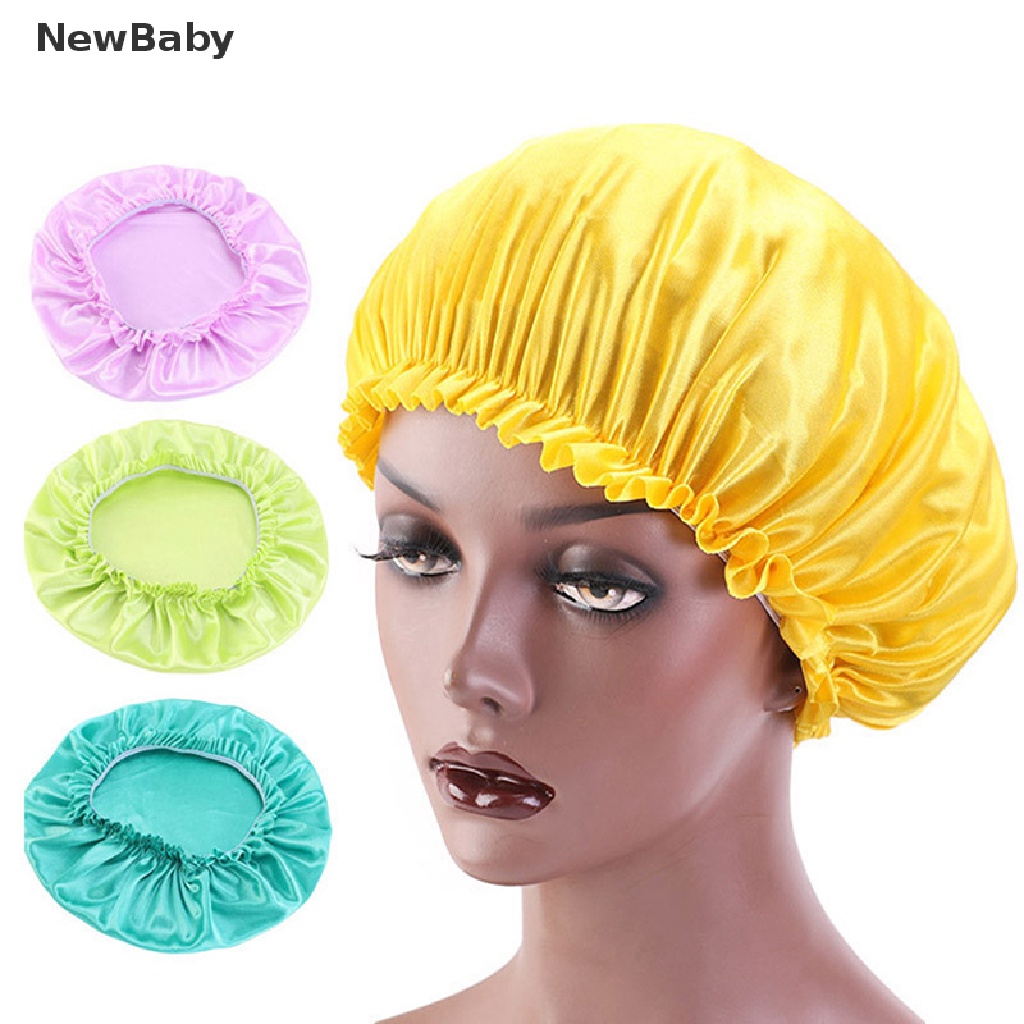 Topi Bonnet Bayi Bahan Satin Warna Polos Untuk Tidur