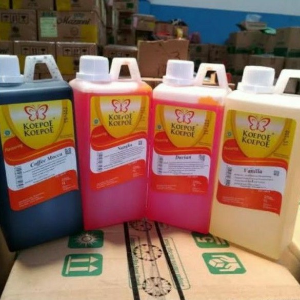 

Pasta Cap Koepoe Koepoe / Kupu kupu Coffee Moka , Durian , Cocopandan , Coklat 1 lt / liter
