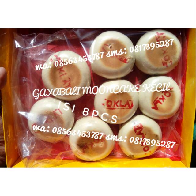 Gaya bali kulit putih mooncake mini isi 8pcs