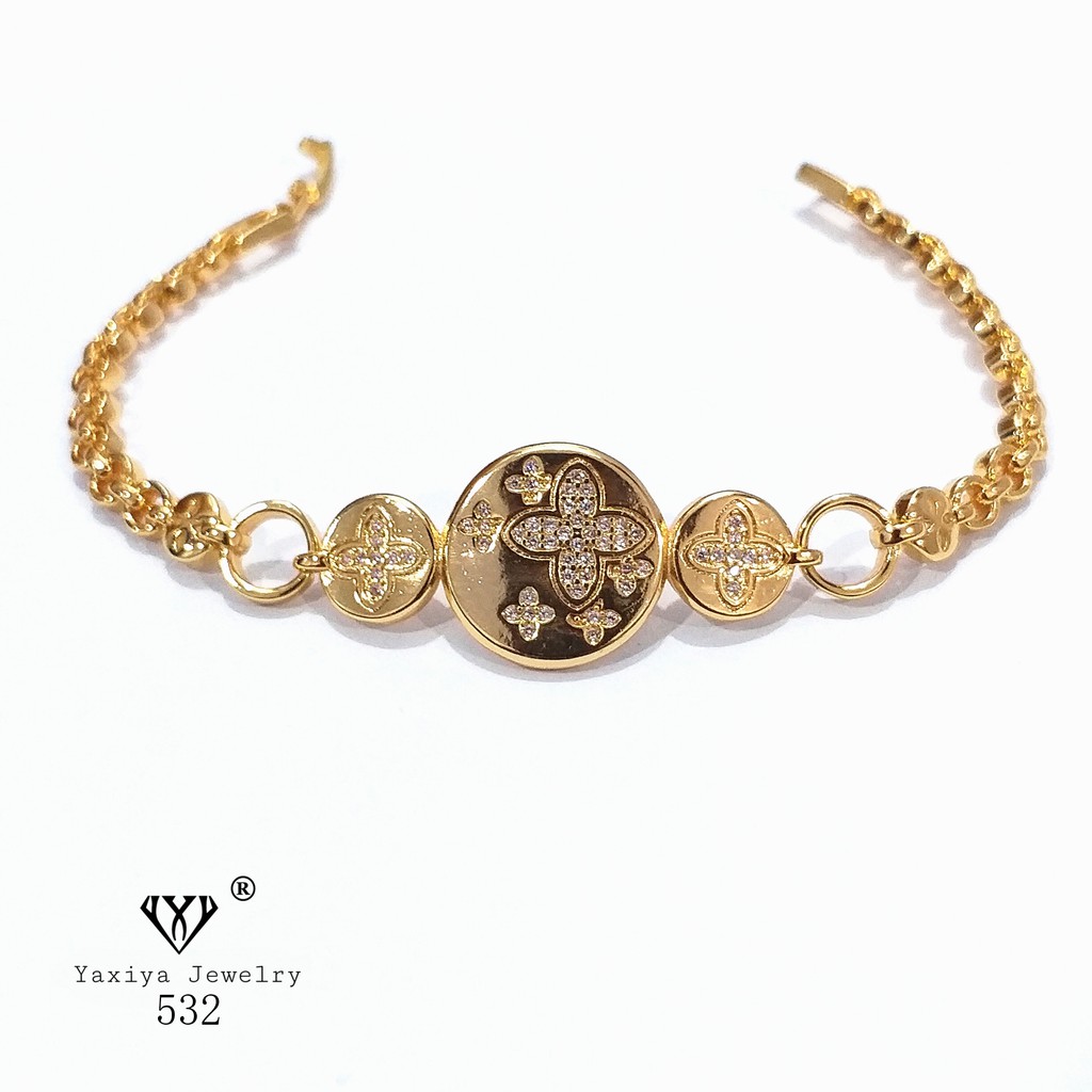 

Gelang plat permata lapis emas perhiasan imitasi Gold 532