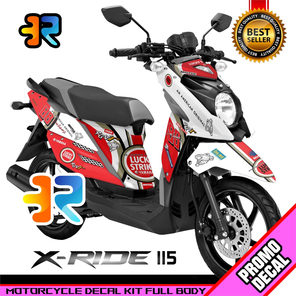 Decal Motor XRide 115 Desain Lucky Strike Sticker Decal X-Ride 115 Full Body