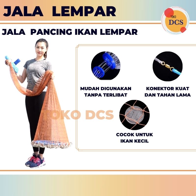 Jala Ikan Lempar 3 4 Meter Jaring