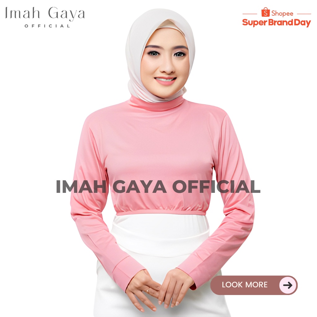Manset Atasan Crop Top Lengan Panjang Wanita Dewasa Standar &amp; Jumbo Polos Soft Rayon Lembut