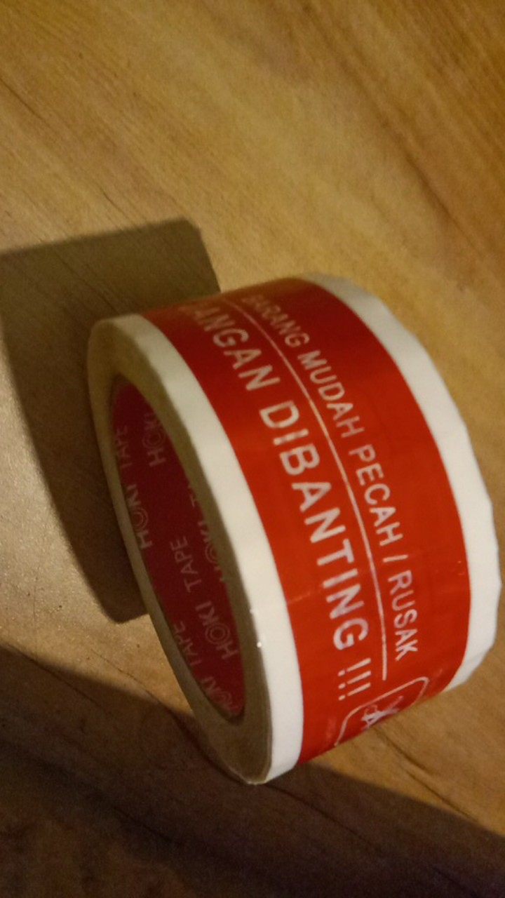 Lakban Fragile Jangan Dibanting (hoki 48  Mm X 90 Yard )