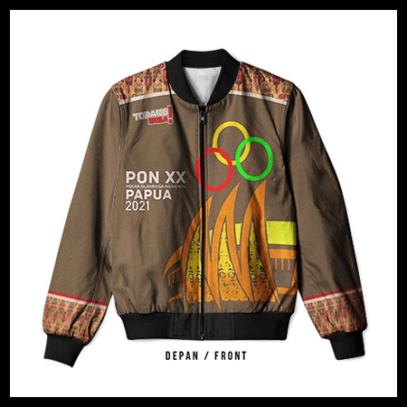 Jaket Bomber Pria Wanita PON XX Papua 2021 Pekan Olahraga Nasional Custom