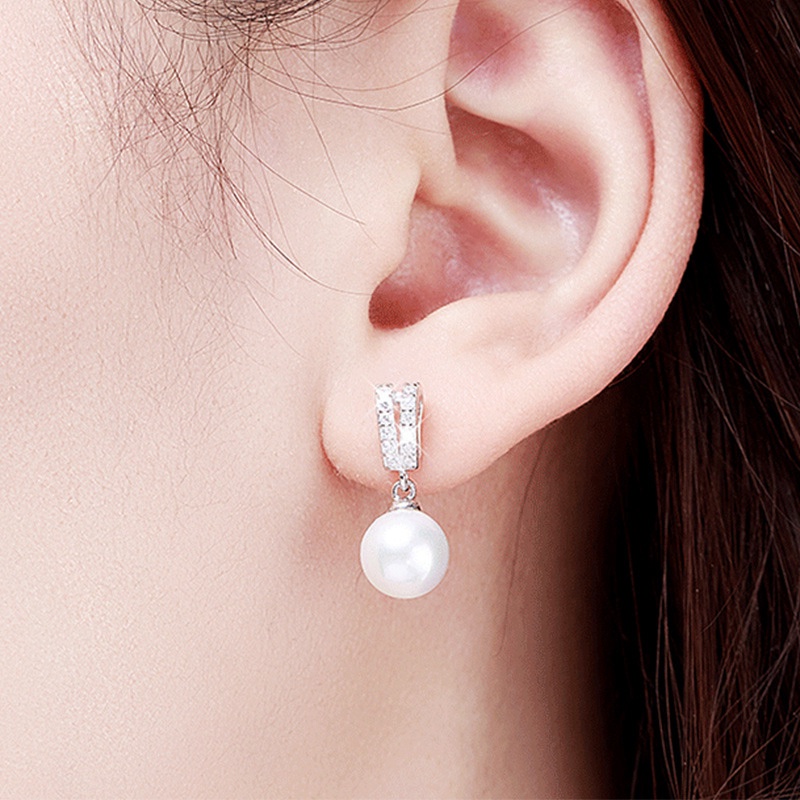 New Trendy Simulated Pearl Dangle Earrings For Women Fashion Wedding Engagement Accessories Simple Stylish Girls Earrings